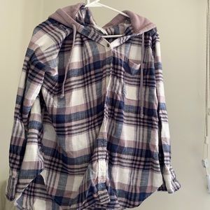 American Eagle hooded flannel shirt